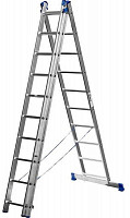 Лестница трехсекционная Fit 65438 алюминиевая усилен, 3 х 12 ступеней, H=343/594/841 см,вес 17,83 кг от Водопад  фото 3