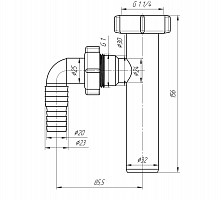 Отвод для стиральной машины Ани-пласт М220 1.1/4"х32 мм от Водопад  фото 3