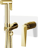 Смеситель с гигиеническим душем Boheme Venturo 387-W встроенный, белый / золото от Водопад  фото 1