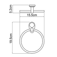 Держатель для полотенец WasserKRAFT K-9260, кольцо, хром от Водопад  фото 2