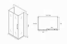 Душевой уголок Abber Schwarzer Diamant AG30120H-S80-S80 120х80х195, стекло прозрачное, профиль хром, без поддона от Водопад  фото 5