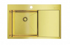 Мойка Omoikiri Akisame 4973085 780х510 1 чаша, нержавеющая сталь, светлое золото, левая от Водопад  фото 1