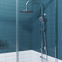 Душевая система Dorff Norma D0711010 с тропическим душем и смесителем для ванны и душа в комплекте, хром от Водопад  фото 4