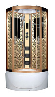 Душевая кабина Niagara Lux 7790G 900х900х2200 с г/м, стекло закаленное, профиль золото, стенки золото, поддон 45см от Водопад  фото 1