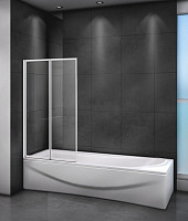 Шторка для ванны Cezares RELAX-V-2-80/140-C-Bi 800x1400, стекло прозрачное, профиль жемчужно серый от Водопад  фото 1