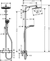 Душевая система Hansgrohe Crometta S240 1jet Showerpipe 27267000 с термостатом, хром от Водопад  фото 5