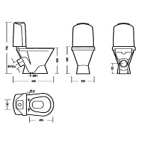 Унитаз-компакт Sanita Luxe Classic WC.CC/Classic/2-TM/WHT.G/S1 Basic белый S1 с сиденьем микролифт от Водопад  фото 4