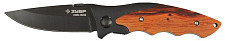 Нож Зубр Премиум Стрелец 47711 складной универсальный, металлическая рукоятка с деревянными вставками, 185мм/лезвие 80мм от Водопад  фото 1