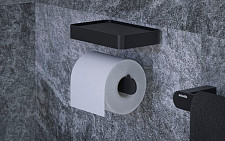 Держатель туалетной бумаги Artwelle Schwarz 7726 с полкой черный от Водопад  фото 4