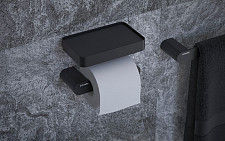 Держатель туалетной бумаги Artwelle Schwarz 7726 с полкой черный от Водопад  фото 5