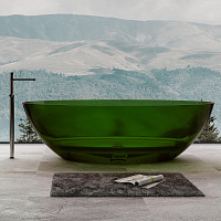 Ванна прозрачная Abber AT9702Emerald 1800х850х520 мм, из полиэфирной смолы, цвет зеленый от Водопад  фото 2