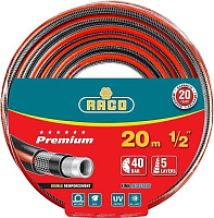 Поливочный шланг Raco Premium 40300-1/2-20_z01 1/2", 40 атм, пятислойный, усиленный двумя слоями армирования, 20 м от Водопад  фото 1