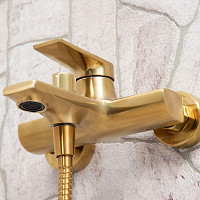 Смеситель для ванны с душем WasserKRAFT Aisch 5501 матовое золото от Водопад  фото 4