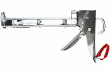 Пистолет для герметика Fit 14231 полукорпусной усиленный хромированный, зубчатый шток от Водопад  фото 1