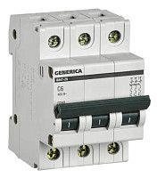 Автоматический выключатель Generica ВА47-29 MVA25-3-006-C 3Р 6А 4,5кА х-ка С от Водопад  фото 1