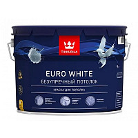 Краска для потолка Tikkurila Euro White белая глубоко/мат. (9 л) от Водопад  фото 1