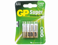 Алкалиновые батарейки GP Super Alkaline GP 24A-2CR4 40/160 24А ААA - 4 шт. блистер от Водопад  фото 1