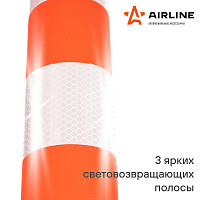 Столбик парковочный мягкий Airline AKON005, 3 световозвращающие полосы, 750х70 мм, анкерный от Водопад  фото 3