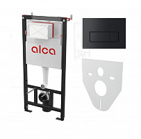 Инсталляция для унитаза Alca Plast Alcadrai AM101/1120-4:1 RU M578-0001, с черной матовой клавишей и шумоизоляцией от Водопад  фото 1