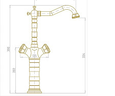 Смеситель для раковины Bronze de Luxe Royal 21973 высокий, бронза от Водопад  фото 5