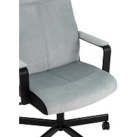 Кресло руководителя Stool Group TopChairs ST-DOMINGO спинка и сиденье серо-голубая ткань Light-28, крестовина металл от Водопад  фото 2