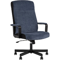 Кресло руководителя Stool Group TopChairs ST-DOMINGO спинка и сиденье темно-синяя ткань Light-27, крестовина металл от Водопад  фото 1