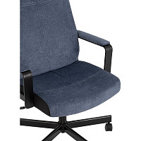 Кресло руководителя Stool Group TopChairs ST-DOMINGO спинка и сиденье темно-синяя ткань Light-27, крестовина металл от Водопад  фото 2