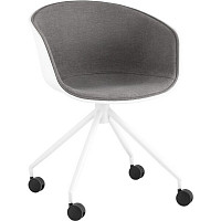 Кресло офисное Stool Group LIBRA пластик белый, рогожка серый от Водопад  фото 1