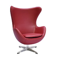 Кресло Bradex Egg Chair красный, натуральная кожа от Водопад  фото 1