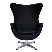 Кресло Bradex Egg Chair чёрный, натуральная кожа от Водопад  фото 2
