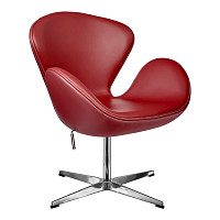 Кресло Bradex Swan Chair красный, натуральная кожа от Водопад  фото 1