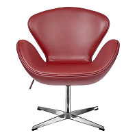 Кресло Bradex Swan Chair красный, натуральная кожа от Водопад  фото 2