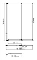 Шторка для ванны WasseKRAFT 41S02-100 100х140, профиль хром от Водопад  фото 3