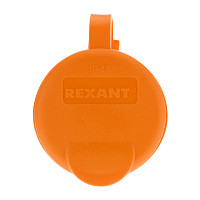 Розетка Rexant 111-123 переносная влагозащищенная с крышкой, с/з, 16 А, IP44, каучук оранжевая от Водопад  фото 5