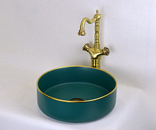 Раковина накладная Bronze de Luxe 1054 360х360х120, цвет зеленый от Водопад  фото 4