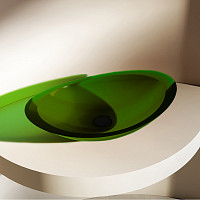 Раковина накладная Abber Kristall AT2808Emerald 60,5х38х14,5 см, цвет зеленый от Водопад  фото 1